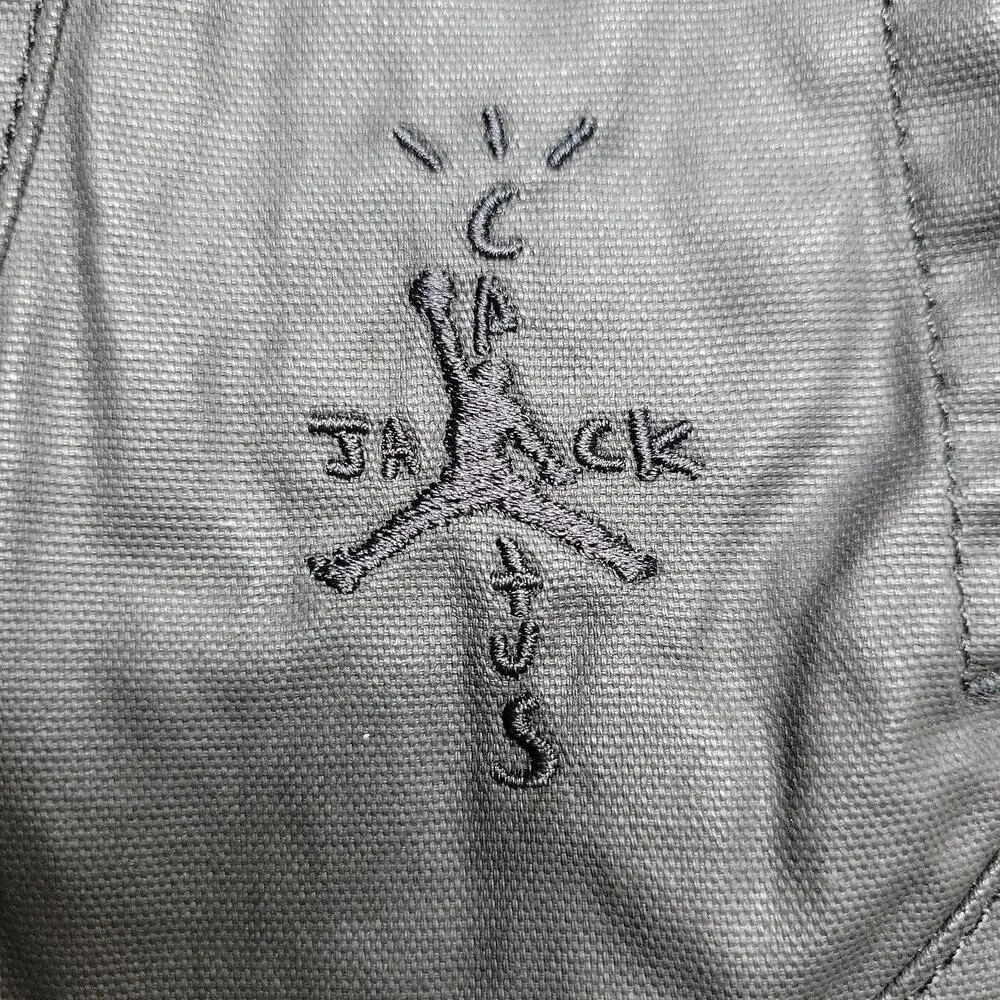 NWT Jordan Nike x Cactus Jack Shorts Men Size 36 Black Coated Waxed Travis Scott